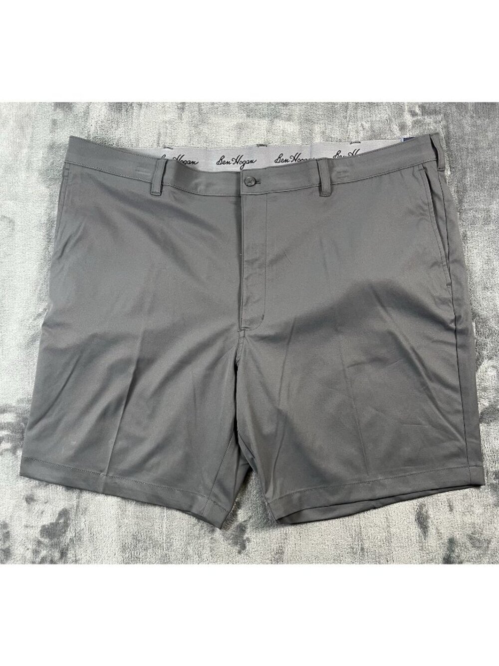 Ben Hogan Men's 46 Gray Performance Golf Chino Shorts Preppy Stretch